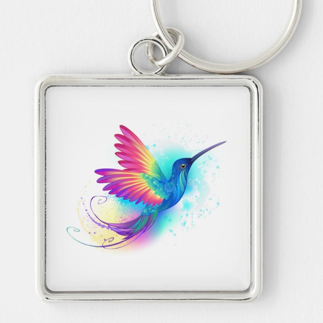 Exotic Rainbow Hummingbird Schlüsselanhänger (Vorne)