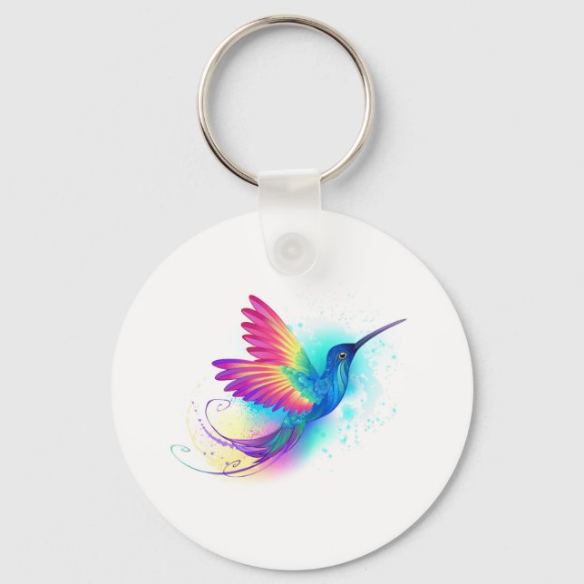 Exotic Rainbow Hummingbird Schlüsselanhänger (Vorderseite)