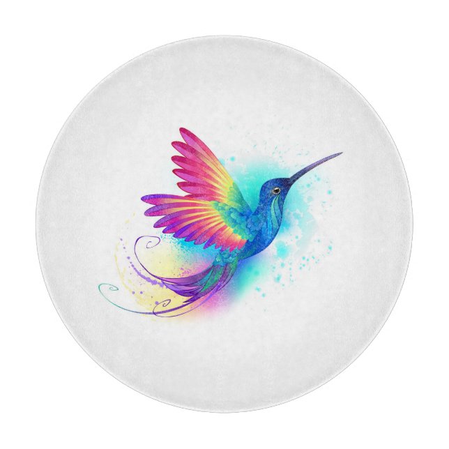 Exotic Rainbow Hummingbird Schneidebrett (Vorderseite)