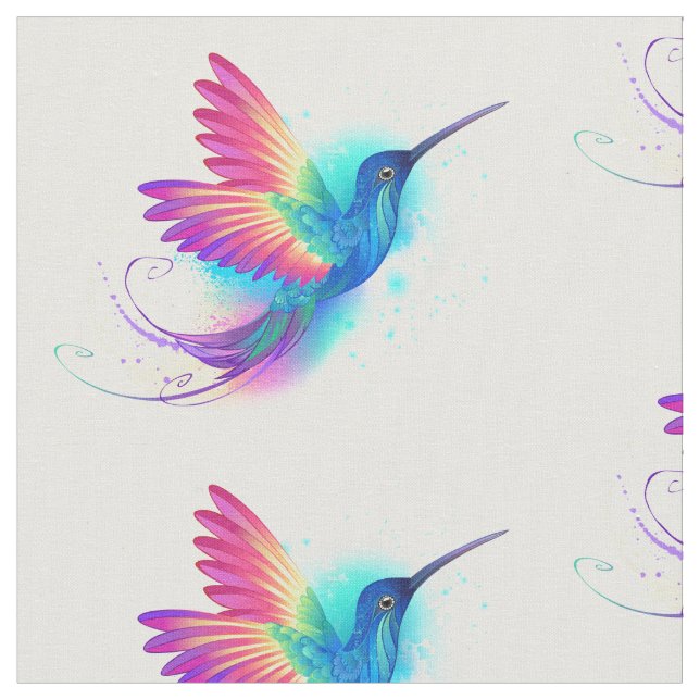 Exotic Rainbow Hummingbird Stoff (Nahaufnahme)