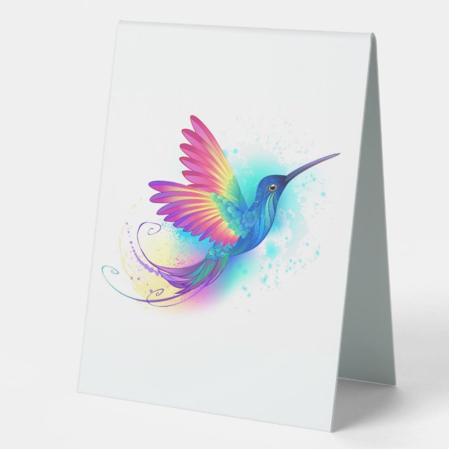 Exotic Rainbow Hummingbird Tischaufsteller (Vorderseite)