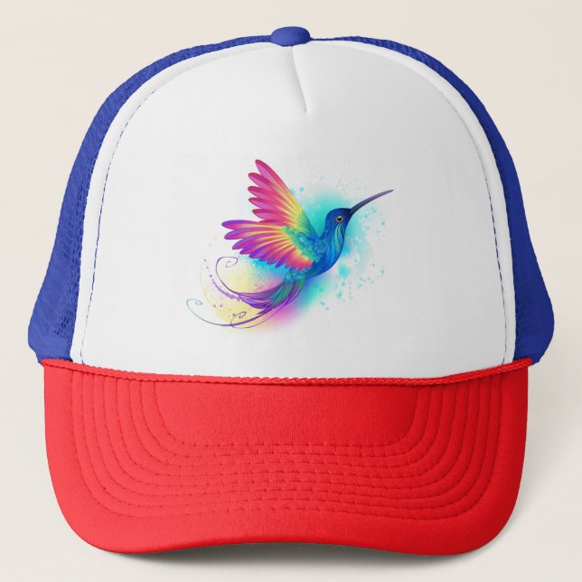 Exotic Rainbow Hummingbird Truckerkappe (Vorderseite)