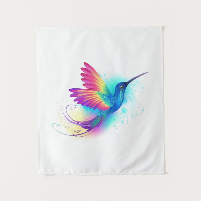 Exotic Rainbow Hummingbird Wandteppich (Vorderseite)