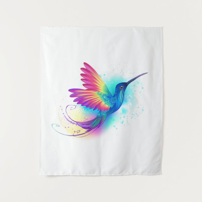 Exotic Rainbow Hummingbird Wandteppich (Vorderseite)