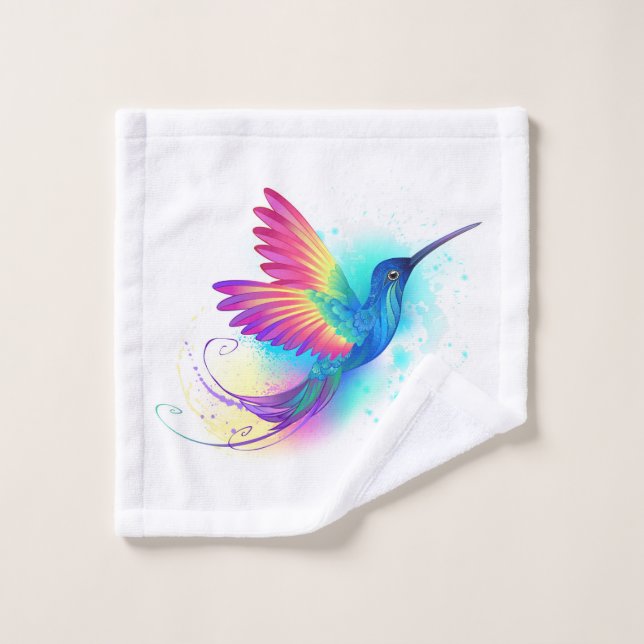 Exotic Rainbow Hummingbird Waschlappen (Waschlappen)