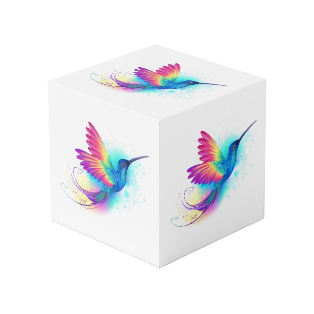 Exotic Rainbow Hummingbird Würfel (Vorderseite Schrägansicht)