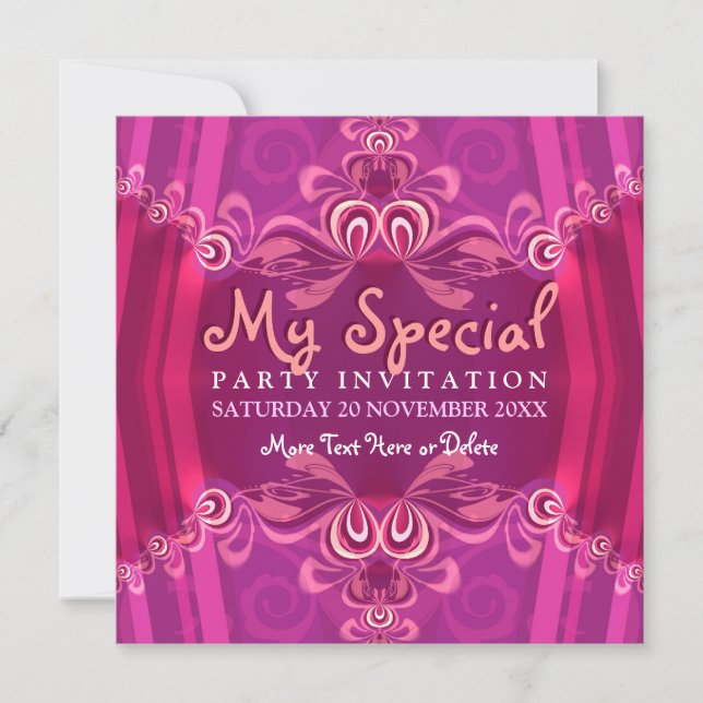 Exotic Rose Girls Boudoir Party Invitation (Devant)