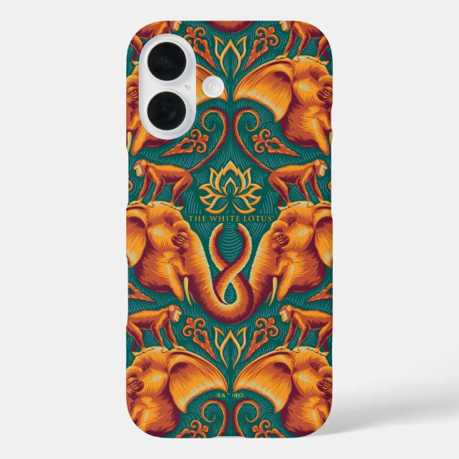 Exotic Safari TapestPattern - The White Lotus iPhone 16 Hülle (Rückseite)