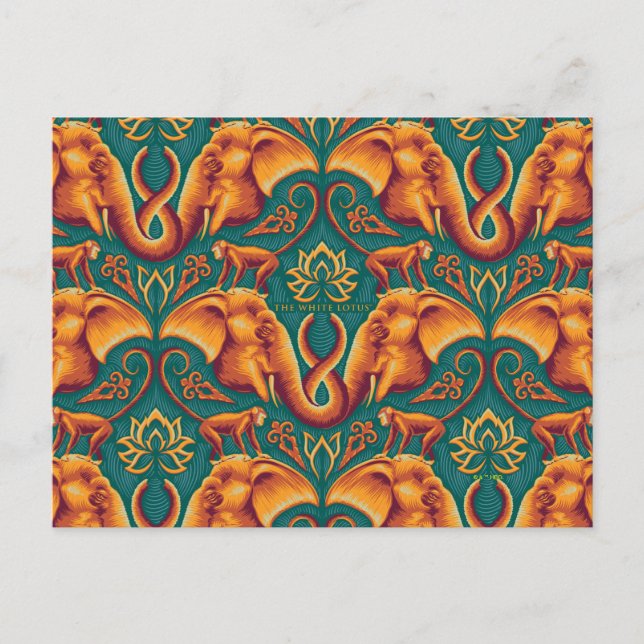 Exotic Safari TapestPattern - The White Lotus Postkarte (Vorderseite)