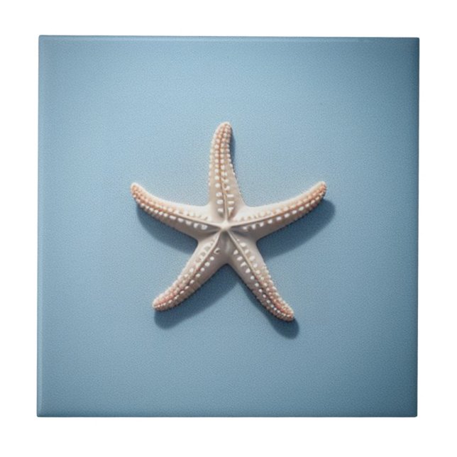Exotic Starfish with Blue Blackground Fliese (Vorderseite)