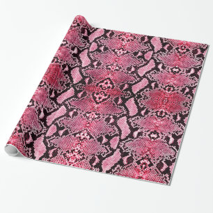 Exotic Strawberry Pink Python Snakeskin Geschenkpapier