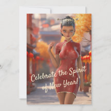 Exotic Toon Girl feiert chinesisches Neujahr