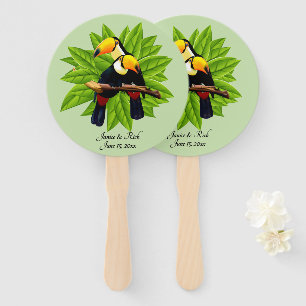 Exotic Toucan Duo Name und Datum Grün Fächer