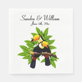 Exotic Toucan Duo Name und Datum Serviette