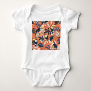 Exotic Toucan Jungle Scene Baby Strampler