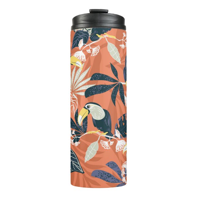 Exotic Toucan Jungle Scene Thermosbecher (Vorderseite)