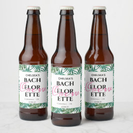 Exotic Tropical Blätter Bachelorette Crew Party Bierflaschenetikett