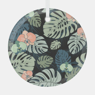 Exotic Tropical: Blumenmuster Ornament Aus Glas