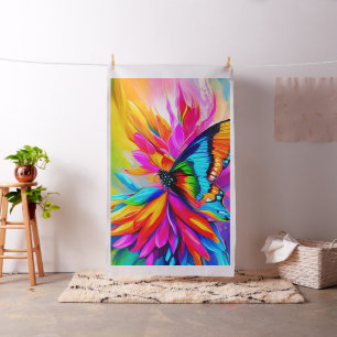 Exotic Tropical Butterfly Cheater Quilt Seing Pane Stoff