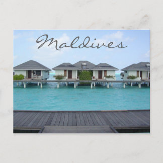 Exotic Tropical Island Maldives Beach Bungalow Postkarte