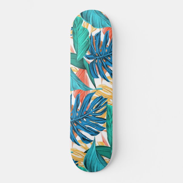Exotic Tropical Leaves Skateboard (Vorderseite)