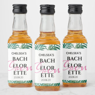Exotic Tropical Palm Bachelorette Crew Party Alkoholflaschenetikett