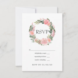 Exotic Tropical Pink Flamingo Wedding RSVP Karte