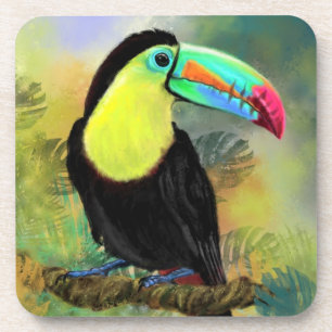 Exotic Tropical Toco Getränke Coaster Toucan Bird Getränkeuntersetzer