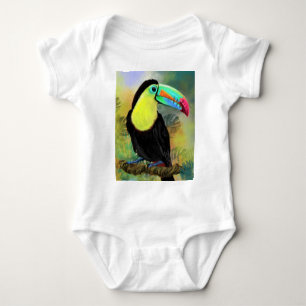 Exotic Tropical Toco Toucan Bird Baby Bodysuit Strampler