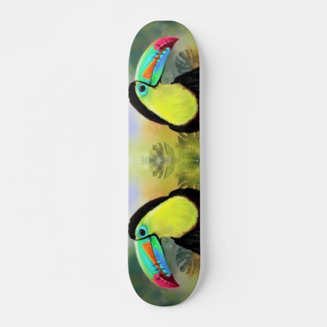 Exotic Tropical Toco Toucan Bird - Malerei Art Skateboard (Vorne)