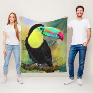 Exotic Tropical Toco Toucan Bird - Malerei Mignon Fleecedecke