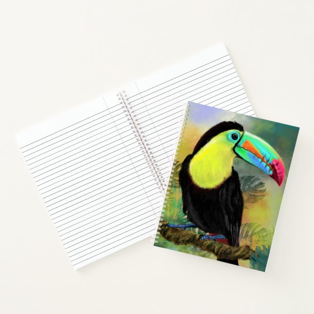 Exotic Tropical Toco Toucan Bird - Malerei Mignon Notizbuch (Innenseite)