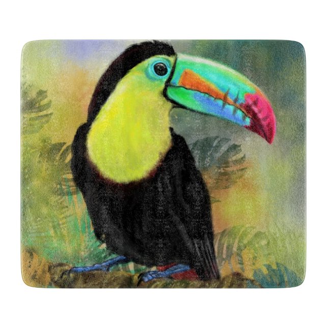 Exotic Tropical Toco Toucan Bird - Malerei Mignon Schneidebrett (Vorderseite)