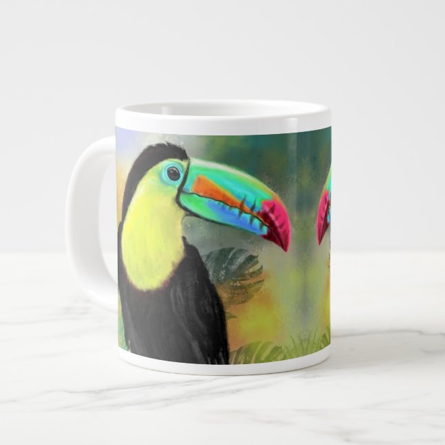 Exotic Tropical Toco Toucan Bird Tasse (Vorderseite Links)
