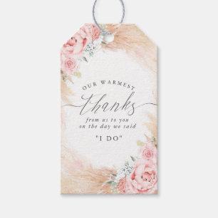 Exotic Tropics Floral Pampas Grass Wedding Gift Ta Geschenkanhänger