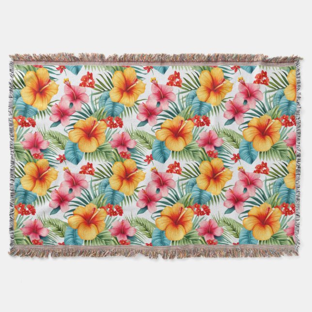 Exotic Watercolor Hawaiian Decke (Vorderseite)