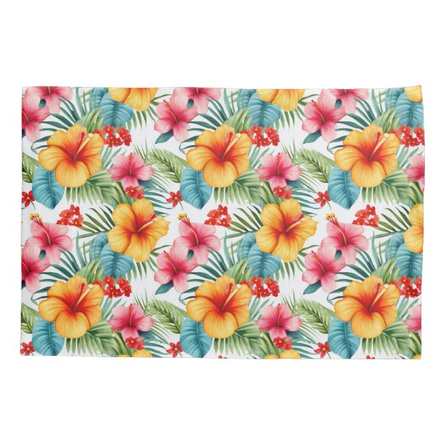 Exotic Watercolor Hawaiian Kissenbezug (Rückseite)
