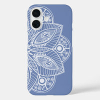 Exotic White Mandala auf Blue Background