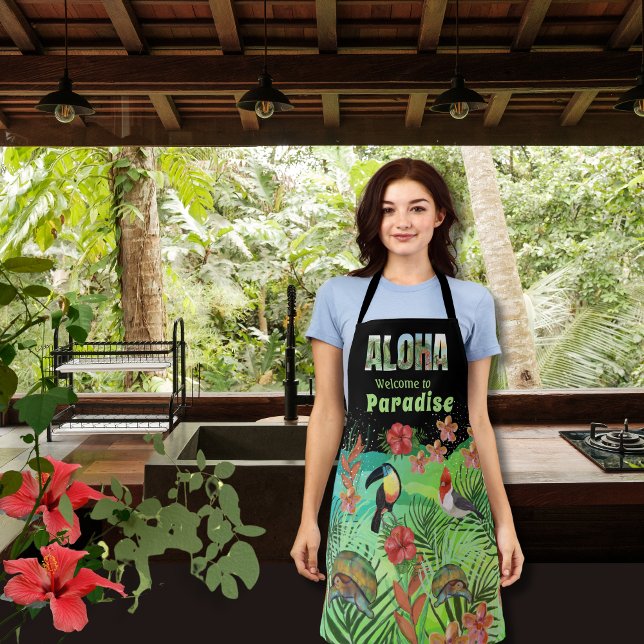 Exotic Willkommen im tropischen Paradies von Aloha Schürze (Exotic Welcome to Aloha tropical Paradise Apron)