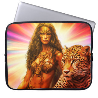 Exotic Woman in Brown Leather Bikini on a  Laptopschutzhülle