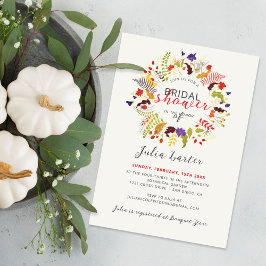 Exotic Woodland Wildblume Wreath Brautparty Einladung