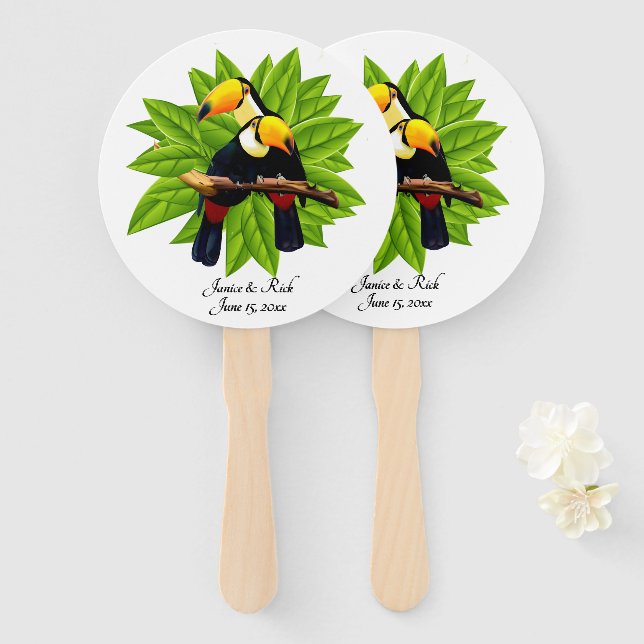 ExoticToucan Duo Name und Datum Fächer (Vorne und Hinten)