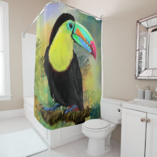 Exotique Tropical Toco Douche rideau Toucan Bird