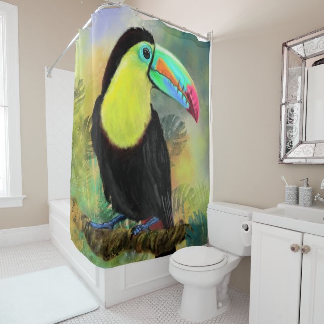 Exotique Tropical Toco Douche rideau Toucan Bird (En situation)