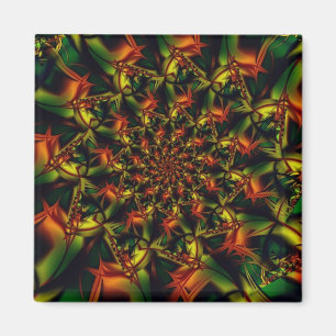 exotisch Art des grünen und gelben Fraktals Magnet