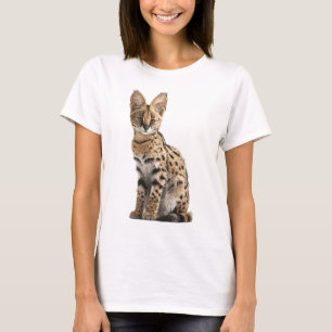 Exotische afrikanische Servalkatze gefleckte Felin T-Shirt