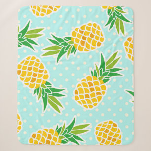 Exotische Ananas: Blaues Punkte-Spaß. Sherpadecke