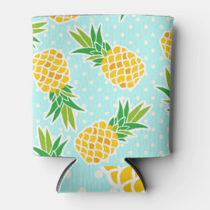 Exotische Ananas: Blue Polka-Dot Fun. Dosenkühler