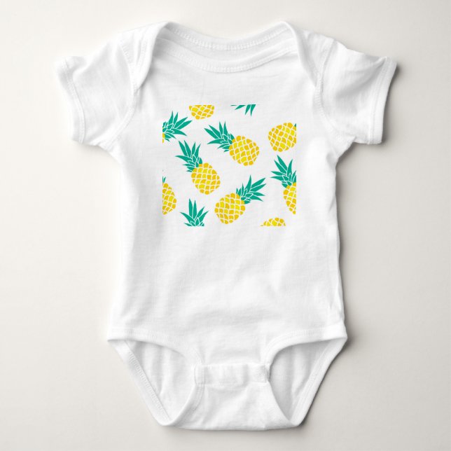 Exotische Ananas: Gelbe Freude. Baby Strampler (Vorderseite)