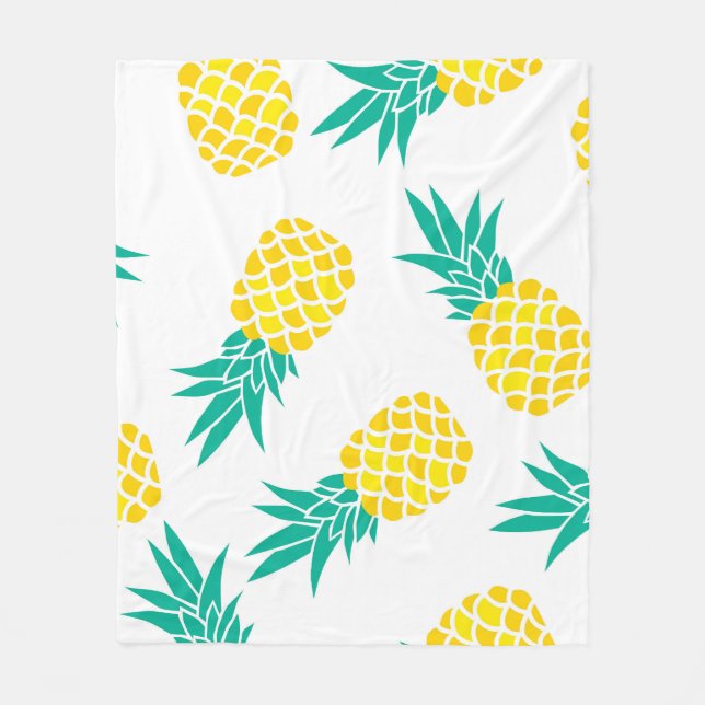 Exotische Ananas: Gelbe Freude. Fleecedecke (Vorderseite)